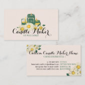 Elegant Soft Candle Soy Wax Homemade daisy Visitekaartje (Voorkant / Achterkant)