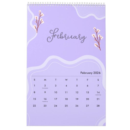 Elegant Soft Floral Aesthetic Kalender (Feb 2026)
