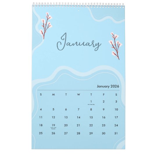 Elegant Soft Floral Aesthetic Kalender (Jan 2026)