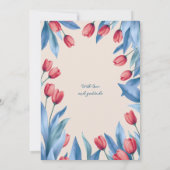 Elegant Soft Floral Tulip 21st Birthday Invitation Kaart (Achterkant)