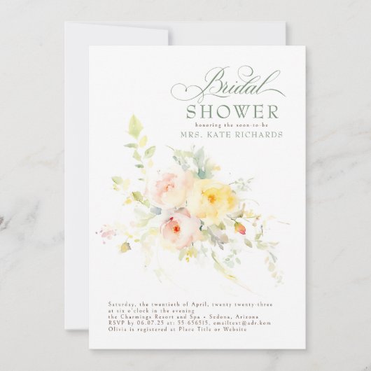 Elegant Soft Flowers Boho Vrijgezellenfeest Kaart (Voorkant)