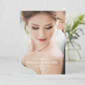 Elegant Soft Focus Custom Photo Portrait Wedding Kaart (Staand voorkant)