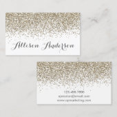 Elegant Soft Gold Glitter Visitekaartjes (Voorkant / Achterkant)