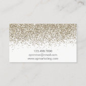 Elegant Soft Gold Glitter Visitekaartjes (Achterkant)
