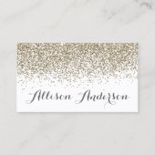 Elegant Soft Gold Glitter Visitekaartjes (Voorkant)