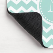 Elegant Soft Green Retro Chevron Zig Zag Monogram Muismat (Hoek)