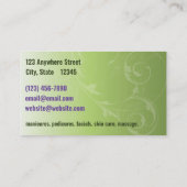 Elegant Soft Green Salon of Spa Visitekaartje (Achterkant)