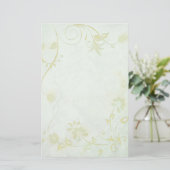Elegant Soft Green Vintage Wedding Briefpapier (Staand voorkant)