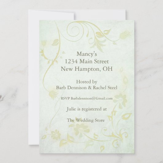 Elegant Soft Green  Vrijgezellenfeest Kaart (Achterkant)