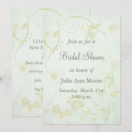 Elegant Soft Green  Vrijgezellenfeest Kaart (Voorkant / Achterkant)