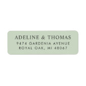 Elegant Soft Green Wedding Return Address Etiket (Voorkant)