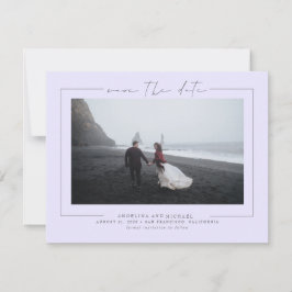 Elegant Soft Lavender Paars Save the Date Photo
