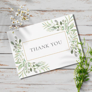 Elegant Soft Leaves Greenery bedankt