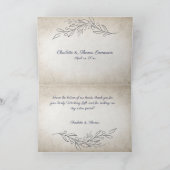 Elegant Soft Leaves Script Weddenschap Bedankkaart (Binnen)