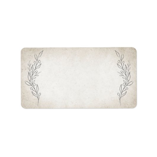 Elegant Soft Leaves Script Weddenschap Etiket (Voorkant)