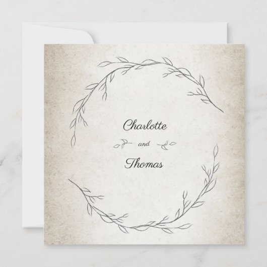 Elegant Soft Leaves Script Weddenschap Kaart (Achterkant)