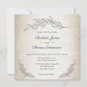 Elegant Soft Leaves Script Weddenschap Kaart (Voorkant)