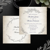 Elegant Soft Leaves Script Weddenschap Kaart