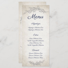 Elegant Soft Leaves Script Weddenschap Menu