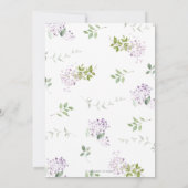 Elegant Soft Lila Paars Floral Greenery Wedding  Kaart (Achterkant)
