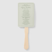 Elegant Soft Mint Sage Green Wedding Programme Handwaaier (Voorkant)