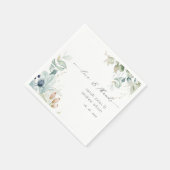Elegant Soft Pastel Blue Green Foliage Weddenschap Servet (Hoek)