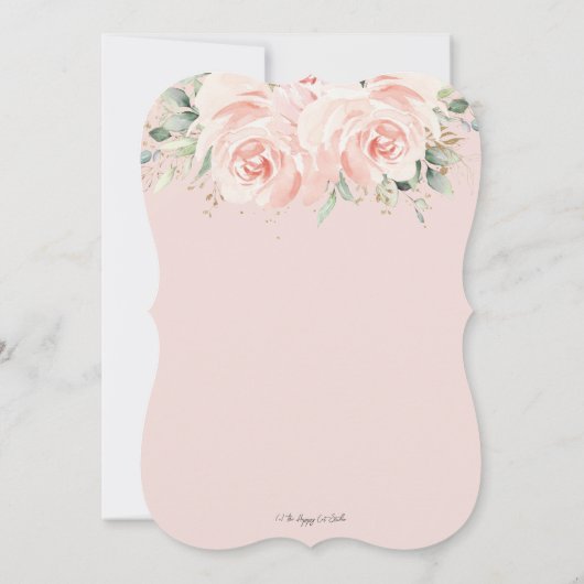 Elegant Soft Pastel Blush Floral Rozen Weddenschap Kaart (Achterkant)