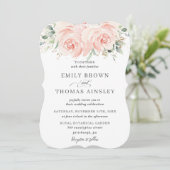 Elegant Soft Pastel Blush Floral Rozen Weddenschap Kaart (Staand voorkant)