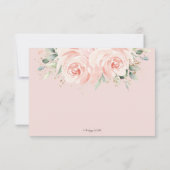 Elegant Soft Pastel Blush Floral Rozen Weddenschap RSVP Kaartje (Achterkant)