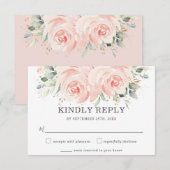 Elegant Soft Pastel Blush Floral Rozen Weddenschap RSVP Kaartje (Voorkant / Achterkant)
