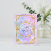 Elegant Soft Pastel & Gold Briefkaart (Staand voorkant)