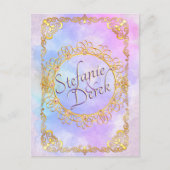 Elegant Soft Pastel & Gold Briefkaart (Voorkant)