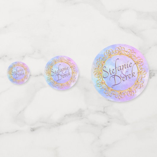 Elegant Soft Pastel & Gold Confetti (Achterkanten)