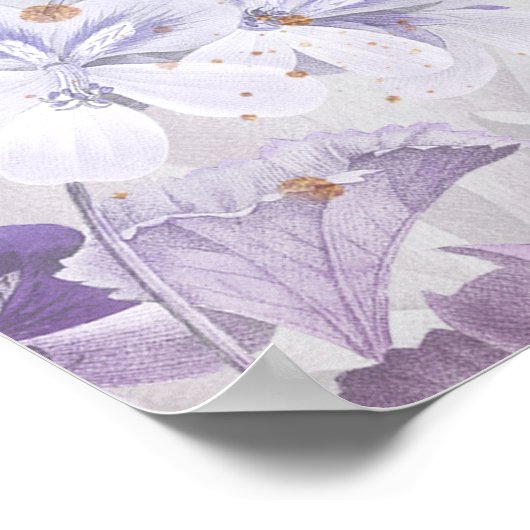 Elegant soft pastel paars boho unplugged ceremonie poster (Hoek)