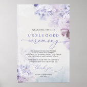 Elegant soft pastel paars boho unplugged ceremonie poster (Voorkant)
