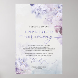 Elegant soft pastel paars boho unplugged ceremonie poster