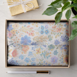 Elegant Soft Pastel Watercolor Botanical Tissuepapier