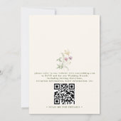 Elegant Soft Pastel Wildflower QR Code Wedding Kaart (Achterkant)