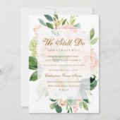 Elegant Soft Peach Bloom Vow Renewal Jubileum Kaart (Voorkant)