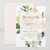 Elegant Soft Peach Bloom Vow Renewal Jubileum Kaart (Voorkant / Achterkant)