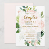 Elegant Soft Peach Bloom Wedding Couples Shower Kaart (Voorkant / Achterkant)