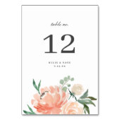 Elegant Soft Peach Watercolor Floral Wedding Kaart (Achterkant)