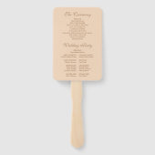 Elegant Soft Perzik Script Trouwprogramma Handwaaier (Achterkant)