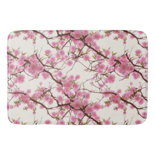 Elegant Soft Pink Cherry Blossom Florals Badmat (Voorkant)