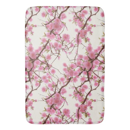 Elegant Soft Pink Cherry Blossom Florals Badmat (Voorkant Verticaal)