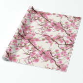 Elegant Soft Pink Cherry Blossom Florals Cadeaupapier (Uitgerold)