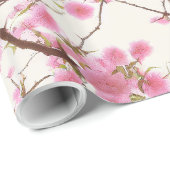 Elegant Soft Pink Cherry Blossom Florals Cadeaupapier (Rol Hoek)