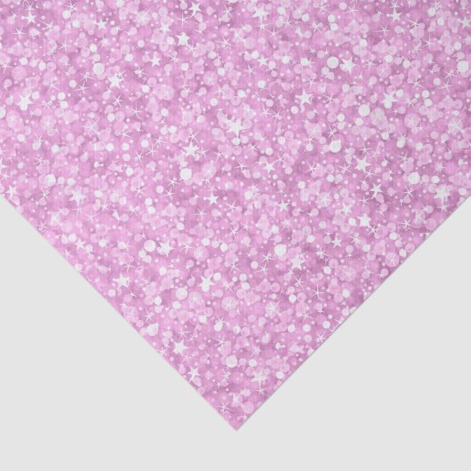 Elegant Soft Pink Faux Glitter & Sparkles Tissuepapier (Detail)