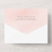 Elegant Soft Pink Flowers Boho Wedding All In One Uitnodiging (Achterkant)