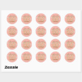 Elegant Soft Pink Gold Pearly 50th Birthday Ronde Sticker (Vel)